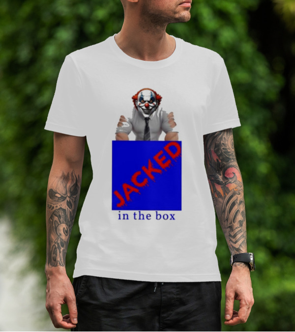 JACKED In The Box Clown Concept With Red-Blue Contrast T-Shirt