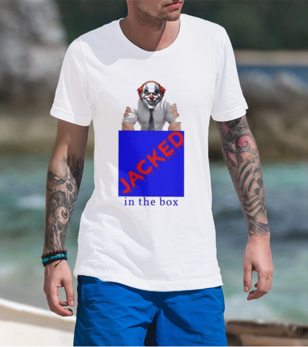 JACKED In The Box Clown Concept With Red-Blue Contrast T-Shirt