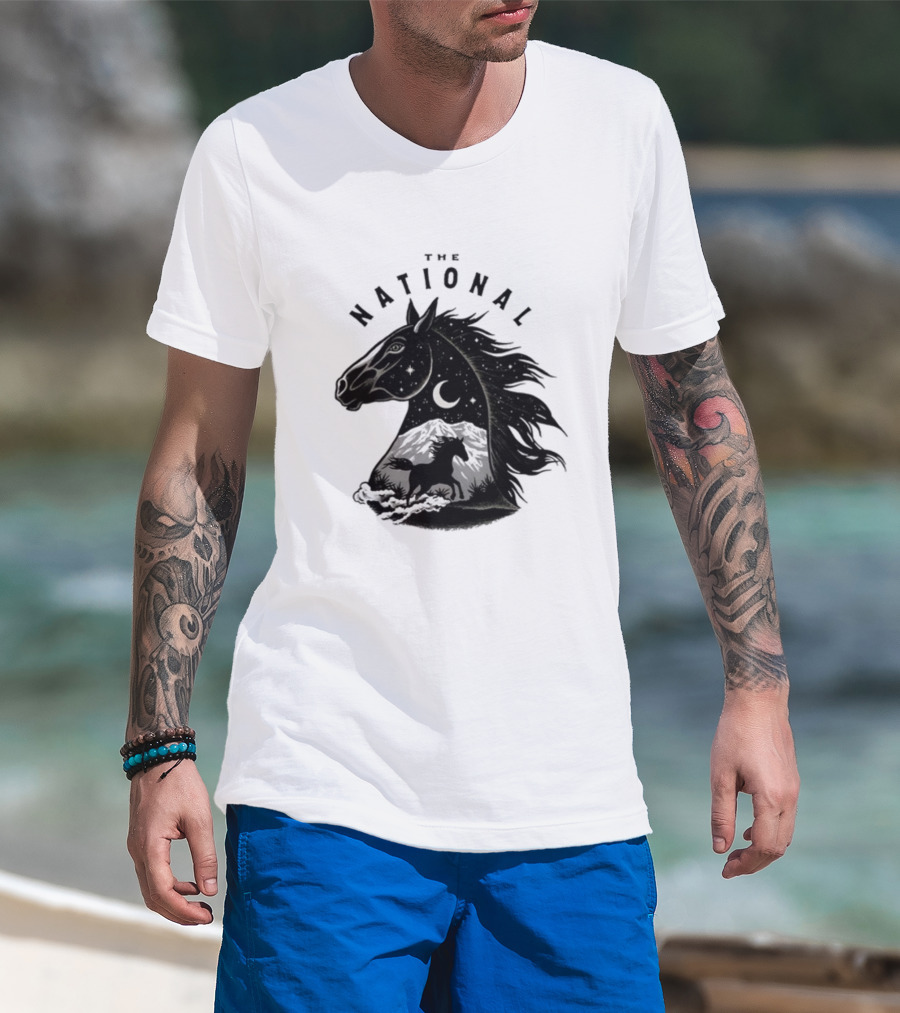 The National Mustang Starry Night Landscape Horse T-Shirt