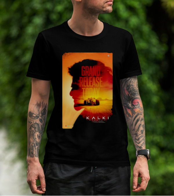 Grand Release Today Kalki Silhouette And Racing Car T-Shirt