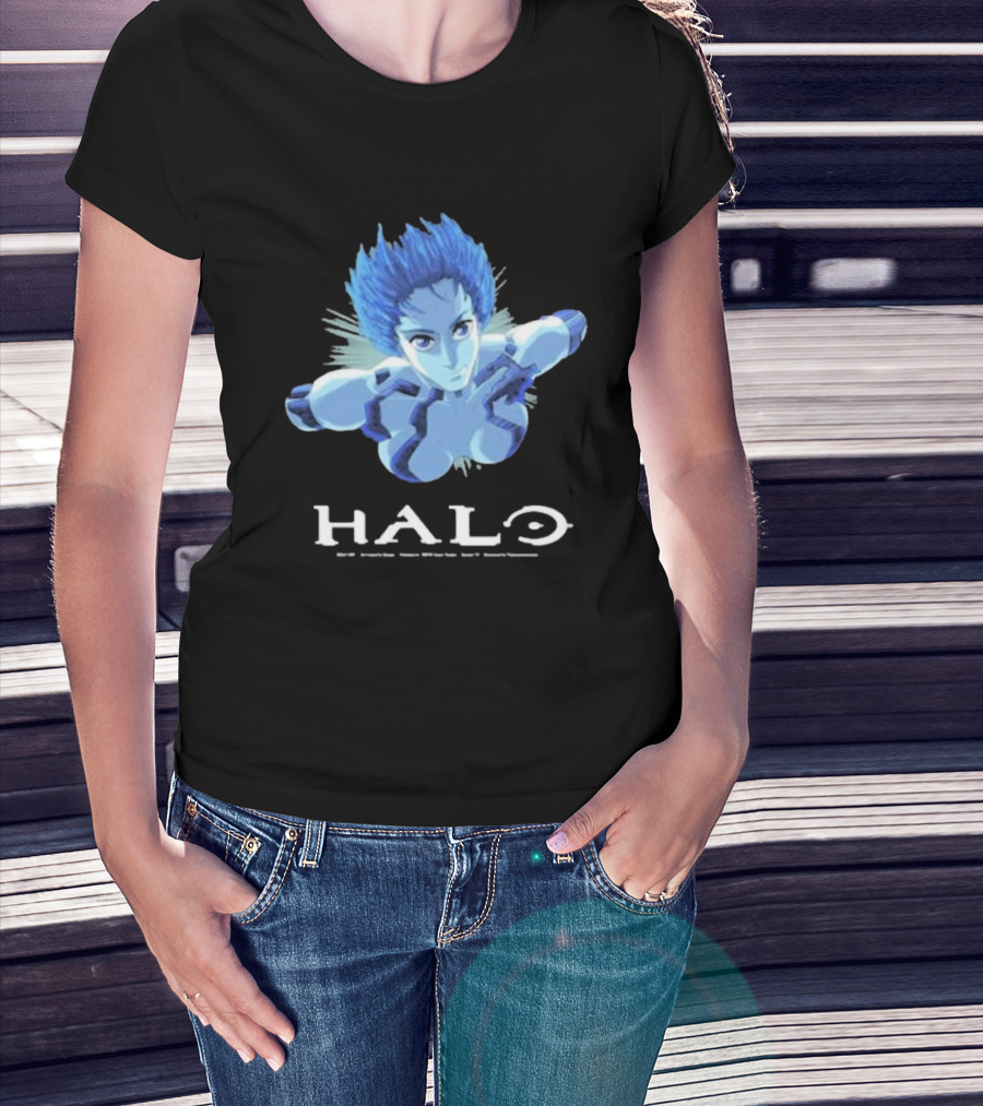 Halo Cortana AI Character Blue Avatar T-Shirt
