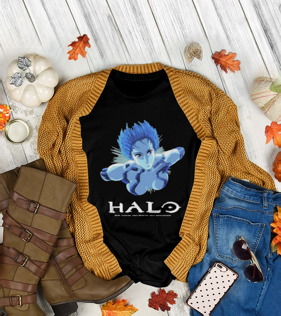 Halo Cortana AI Character Blue Avatar T-Shirt