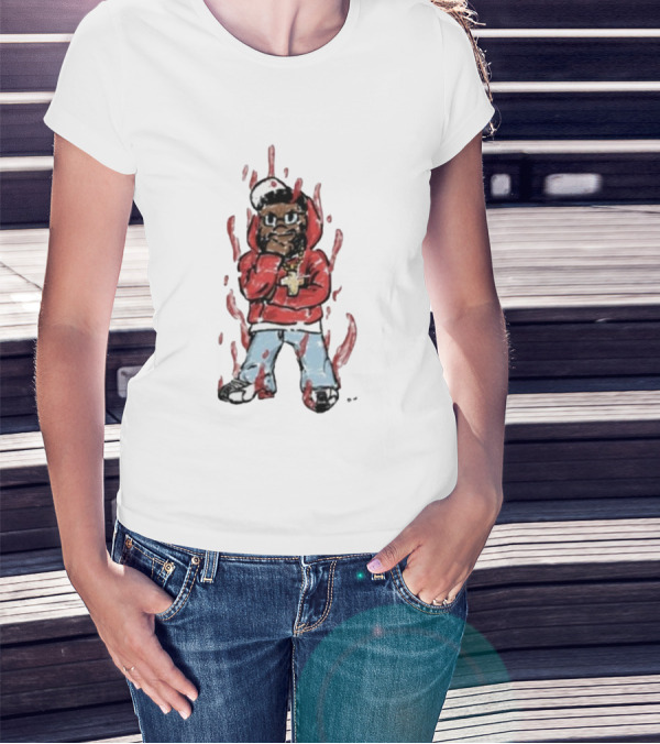 Kendricks Aura Was On Another Level That Nite Red Hoodie Cartoon Character T-Shirt