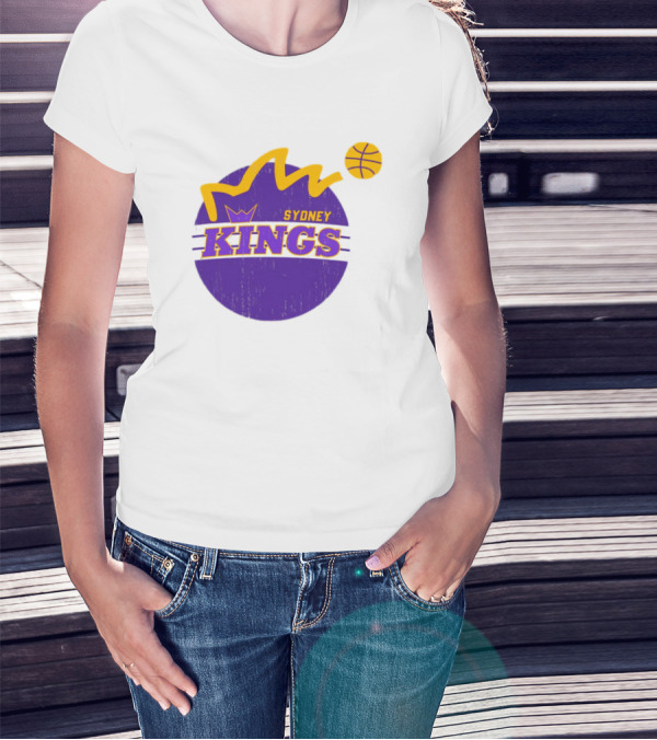 NBL Store Sydney Kings 22-23 Heritage Purple Basketball Logo Crown T-Shirt