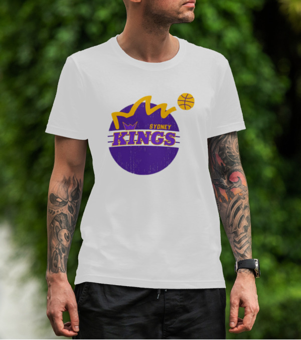 NBL Store Sydney Kings 22-23 Heritage Purple Basketball Logo Crown T-Shirt
