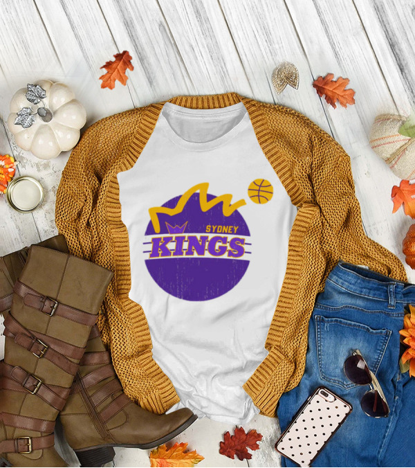 NBL Store Sydney Kings 22-23 Heritage Purple Basketball Logo Crown T-Shirt