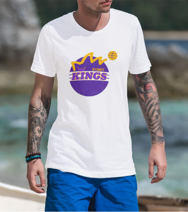 NBL Store Sydney Kings 22-23 Heritage Purple Basketball Logo Crown T-Shirt