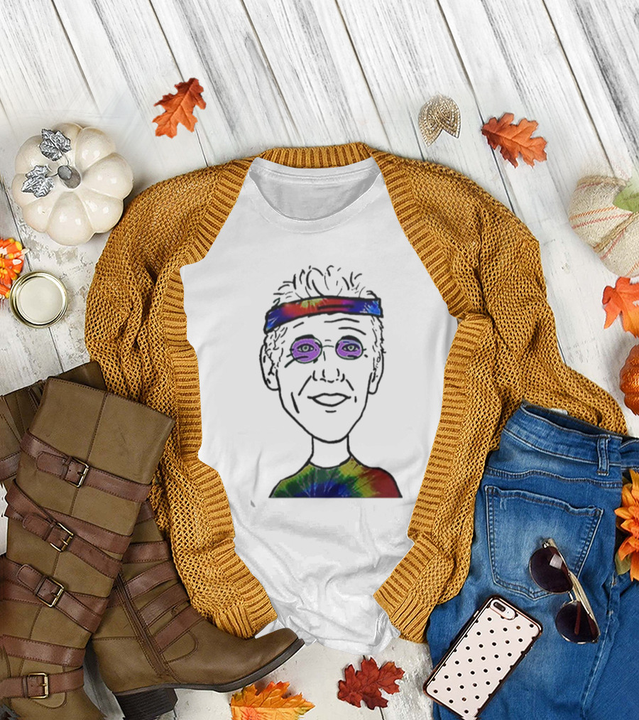 Bill Walton Tie-Dye Headband and Shirt Caricature T-Shirt