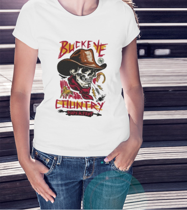 Ian Williams Buckeye Country Superfest Skull Cowboy T-Shirt