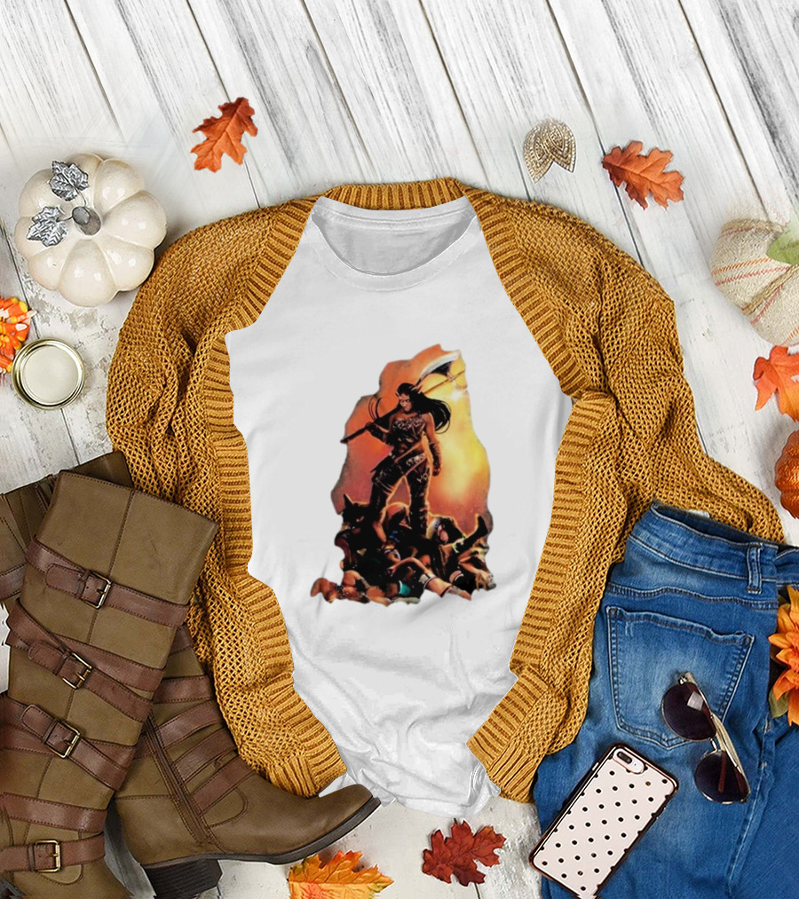 Athena Palmer Warrior Standing Over Fallen Warriors T-Shirt
