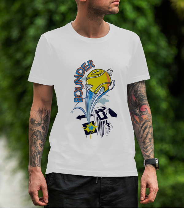 BOUNDING YELLOW CHARACTER ROOFTOP ADVENTURE T-Shirt