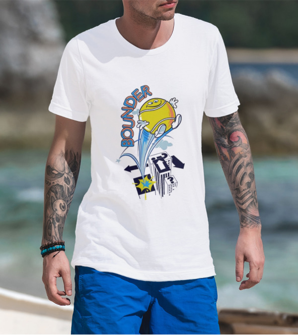 BOUNDING YELLOW CHARACTER ROOFTOP ADVENTURE T-Shirt