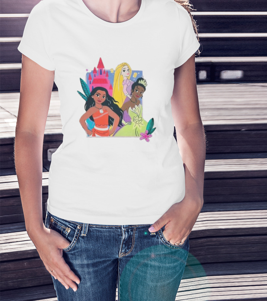 Disney Princess Moana Rapunzel Tiana T-Shirt