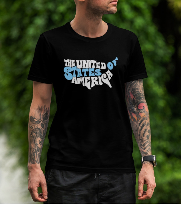 The United States Of America Vintage Map Design Typography T-Shirt