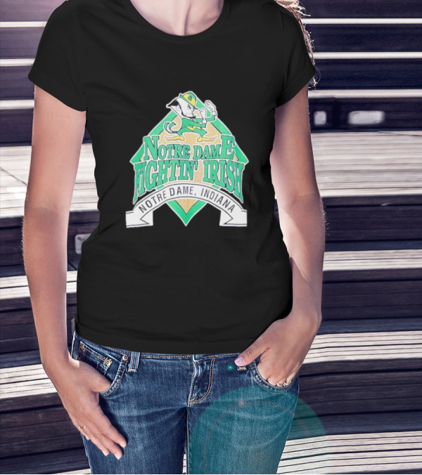 Notre Dame Fightin Irish Notre Dame Indiana Logo With Leprechaun T-Shirt