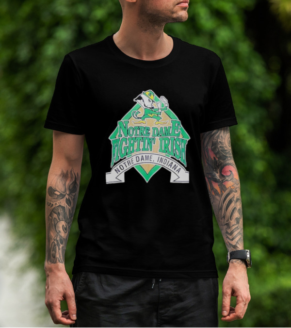 Notre Dame Fightin Irish Notre Dame Indiana Logo With Leprechaun T-Shirt