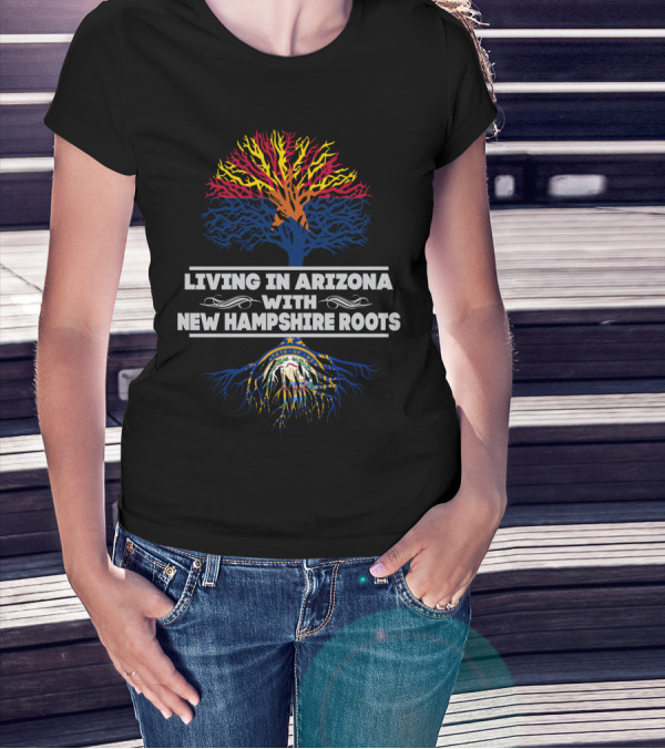 Arizona Pride With New Hampshire Heritage Tree And Seal T-Shirt