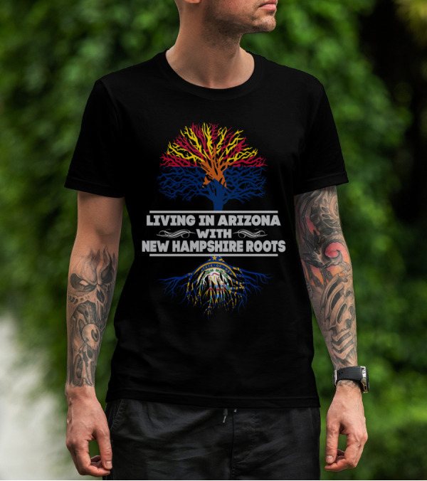 Arizona Pride With New Hampshire Heritage Tree And Seal T-Shirt