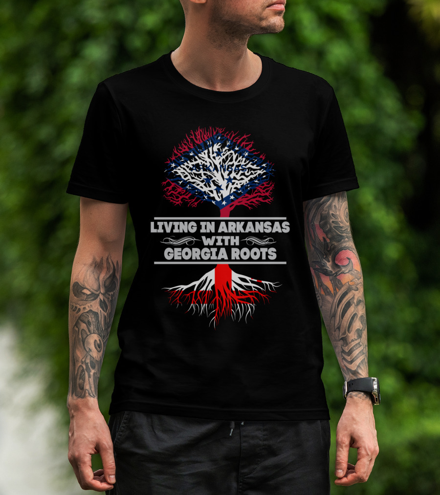 Discover Your Deep Southern Heritage: Living In Arkansas With Georgia Roots Connection T-Shirt