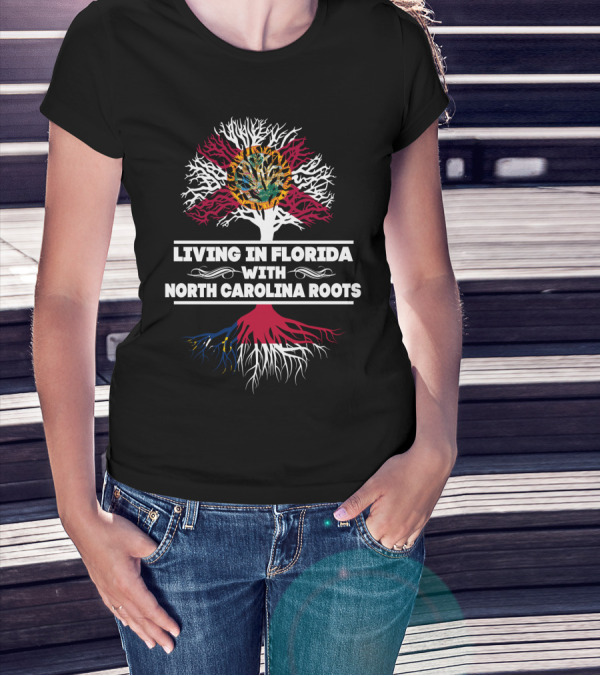 Florida Life With North Carolina Heritage Tree T-Shirt
