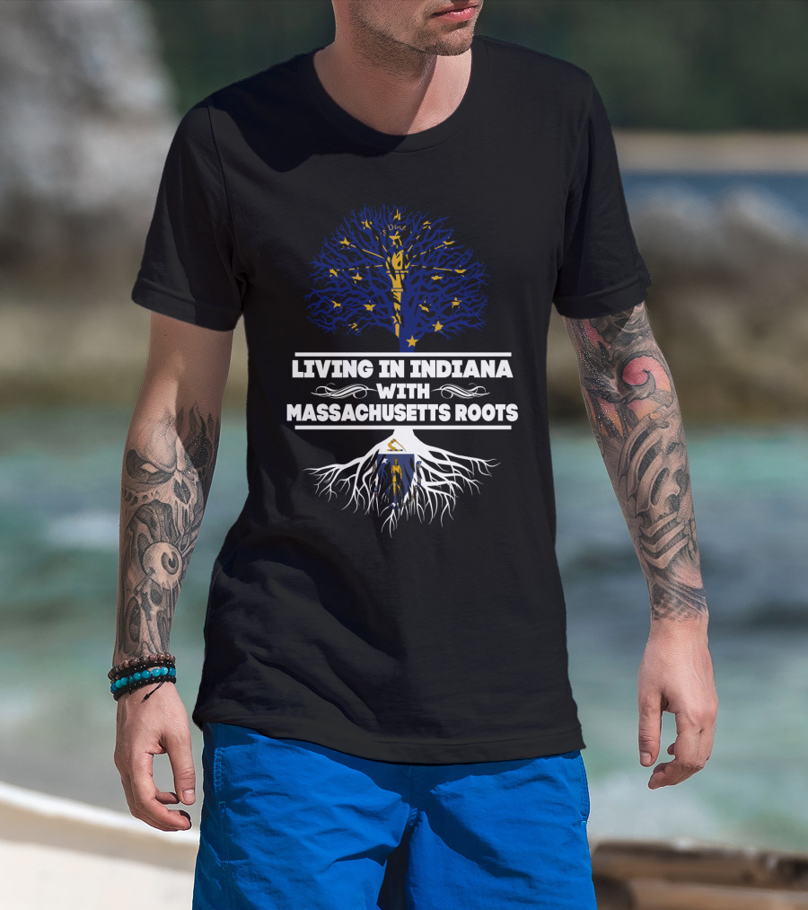 Indiana And Massachusetts Symbolic Heritage: Living Roots T-Shirt