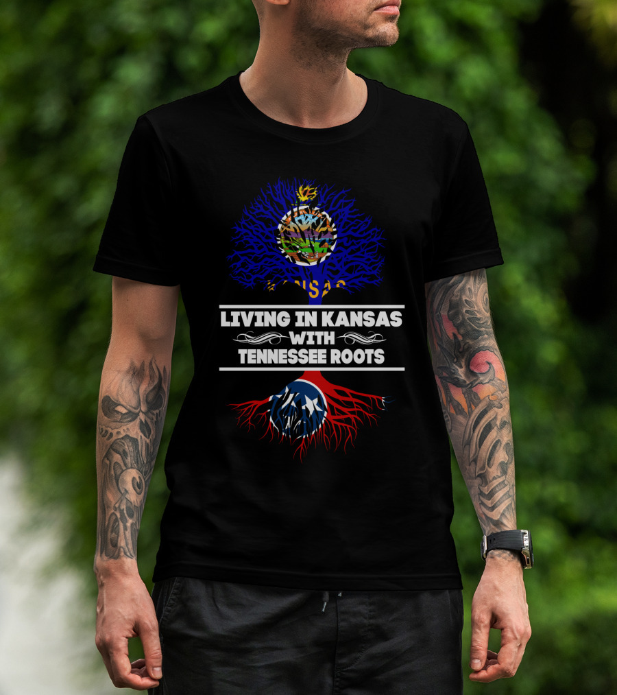 Kansas Heritage Meets Tennessee Connection With State Flag Roots T-Shirt