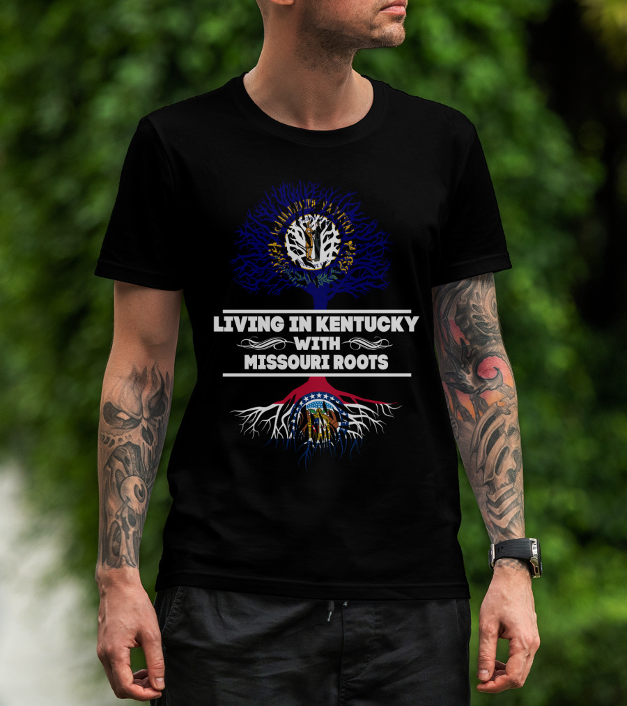 Kentucky Living With Missouri State Roots Tree T-Shirt