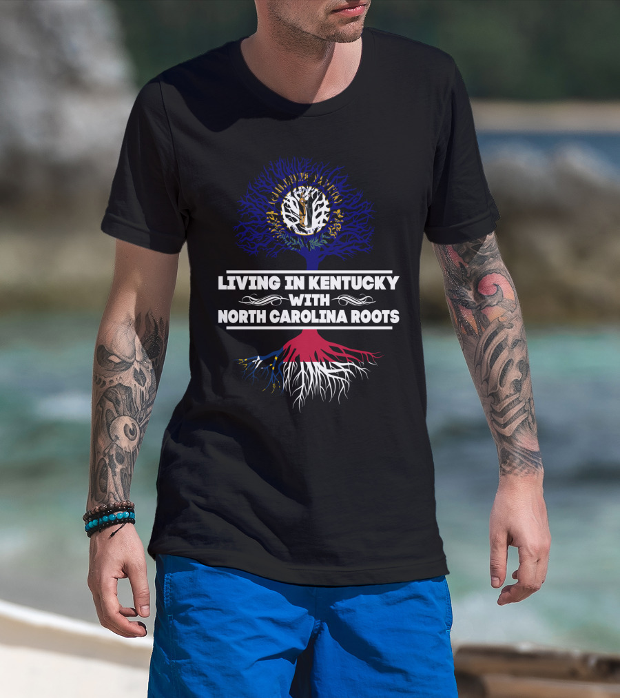 Kentucky Lifestyle Blended With Deep North Carolina Roots Tree T-Shirt