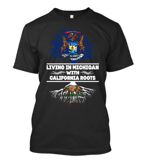 Michigan And California State Symbols Blending Heritage And Geography T-Shirt