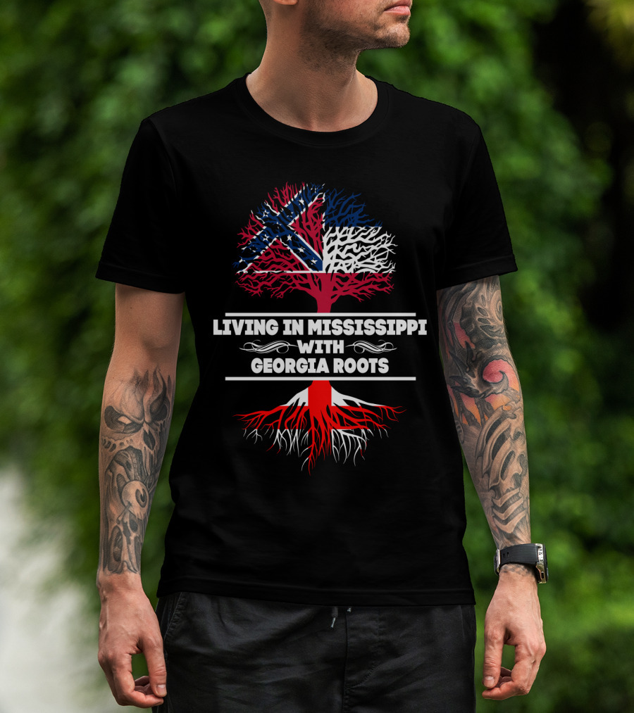 Mississippi State Flag Tree Symbolizing Georgia Roots Connection T-Shirt
