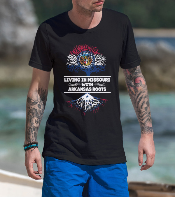 Missouri Pride Arkansas Heritage Tree Flag T-Shirt