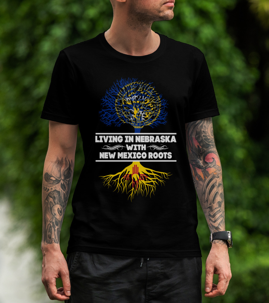 Nebraska Heritage With New Mexico Origins: State Seal And Zia Symbol Tree T-Shirt
