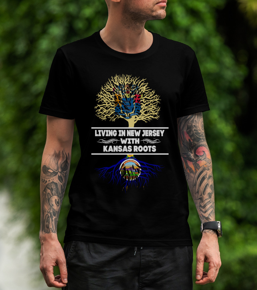 New Jersey Tree With Kansas Roots Symbolizing State Pride And Heritage T-Shirt