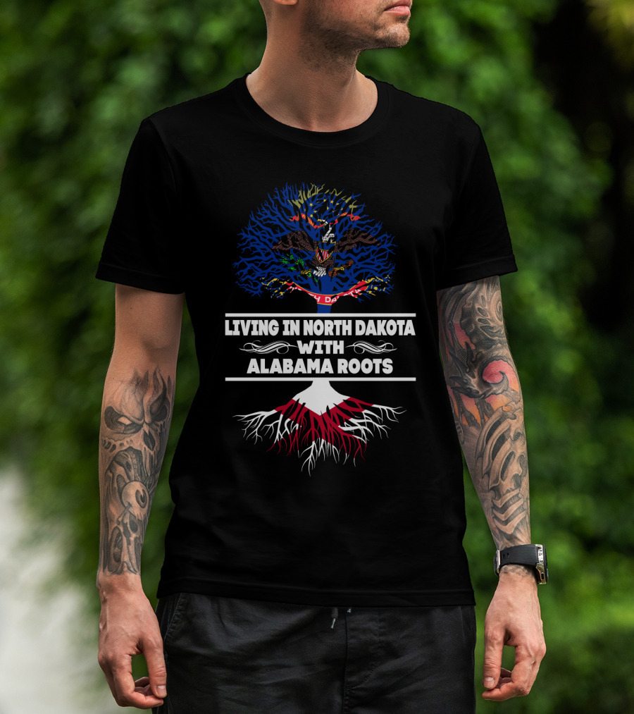 North Dakota Living Alabama Heritage State Flag Tree T-Shirt