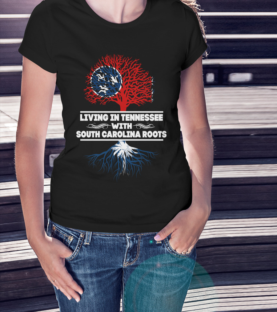 Tennessee Life With Deep South Carolina Roots Symbolic Tree T-Shirt