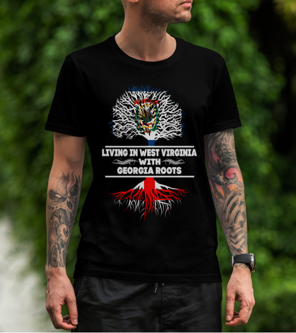 West Virginia Pride With Georgia Heritage Tree Emblem T-Shirt