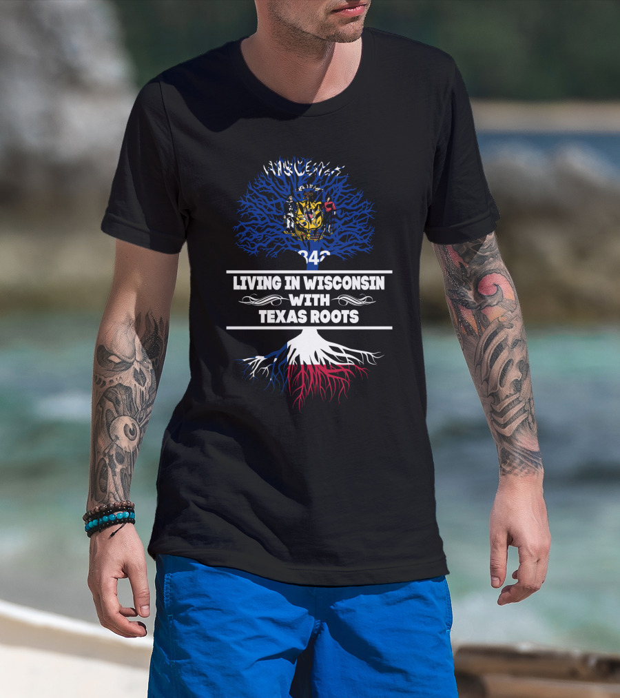 Wisconsin Pride With Texas Heritage Tree T-Shirt