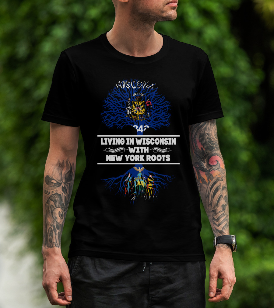 Wisconsin Pride With New York Heritage Symbolic Tree T-Shirt