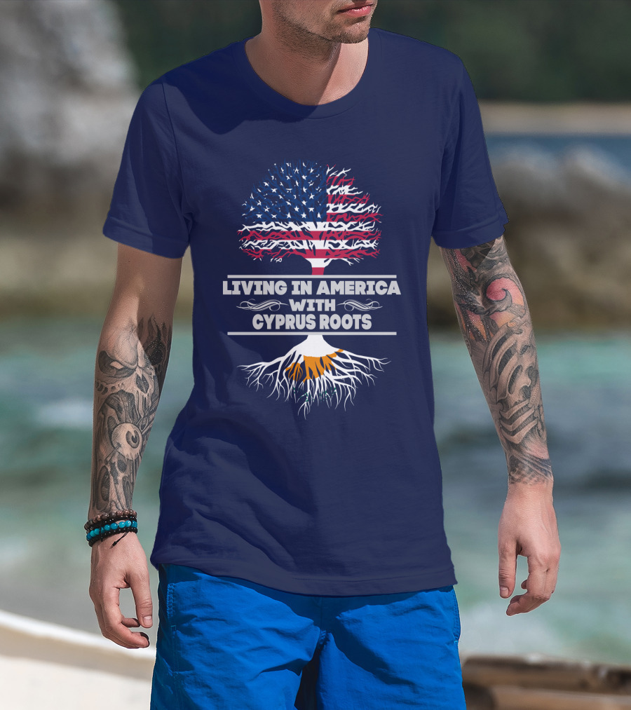 Living IN America With Cyprus Roots Tree T-Shirt