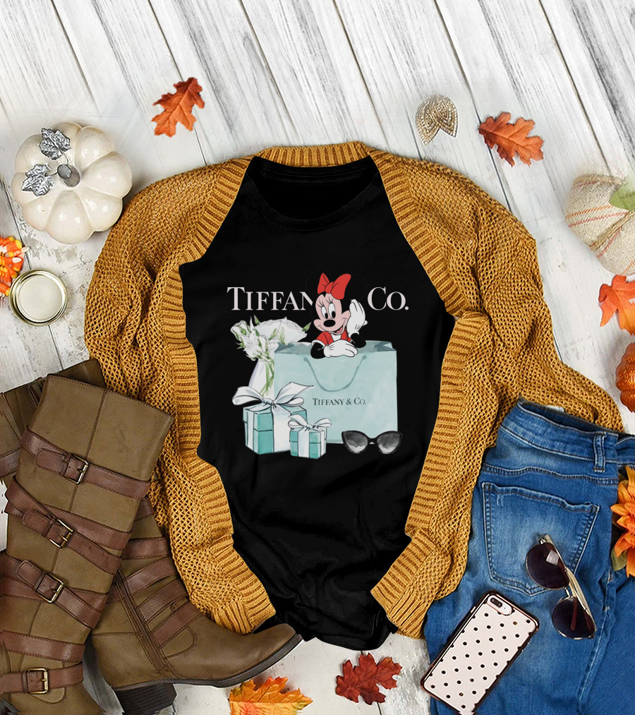 Tiffany and Co Minnie Mouse Bag Flowers Sunglasses T-Shirt