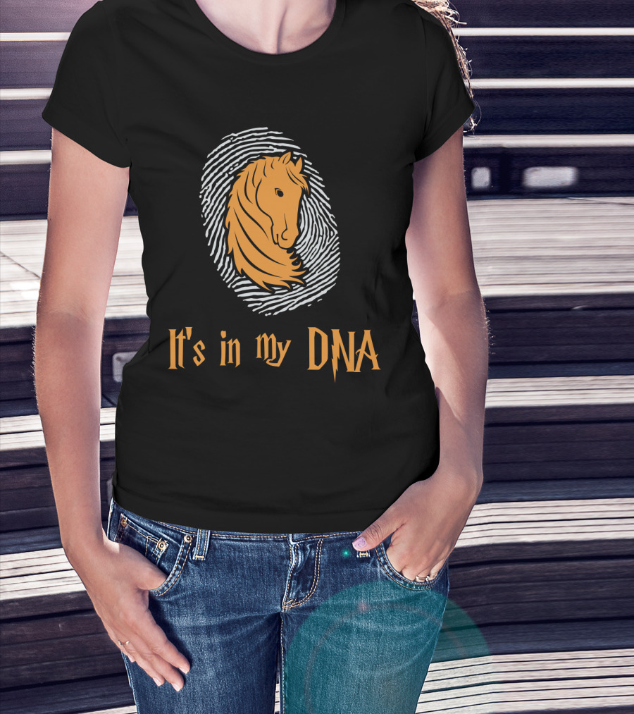 It's In My DNA Horse Love With Horse And Fingerprint T-Shirt