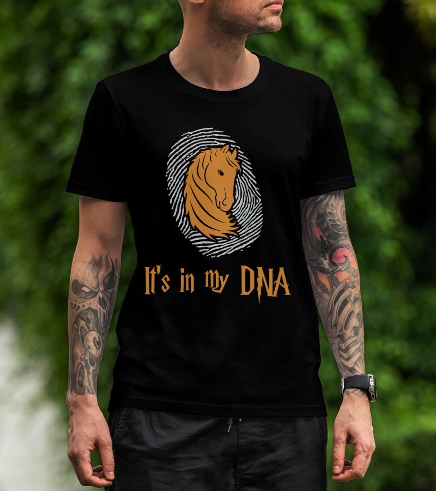 It's In My DNA Horse Love With Horse And Fingerprint T-Shirt