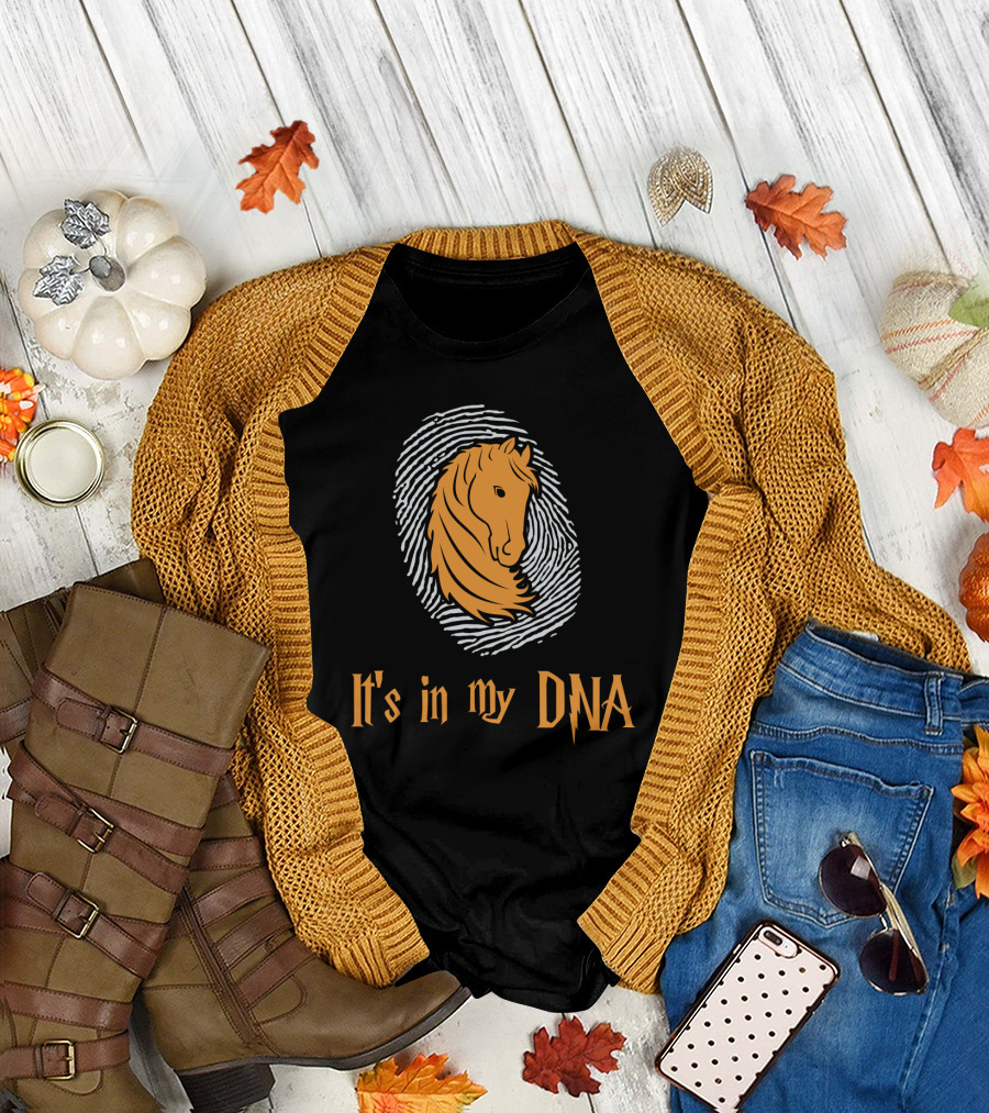 It's in My DNA Horse Love with Horse and Fingerprint T-Shirt