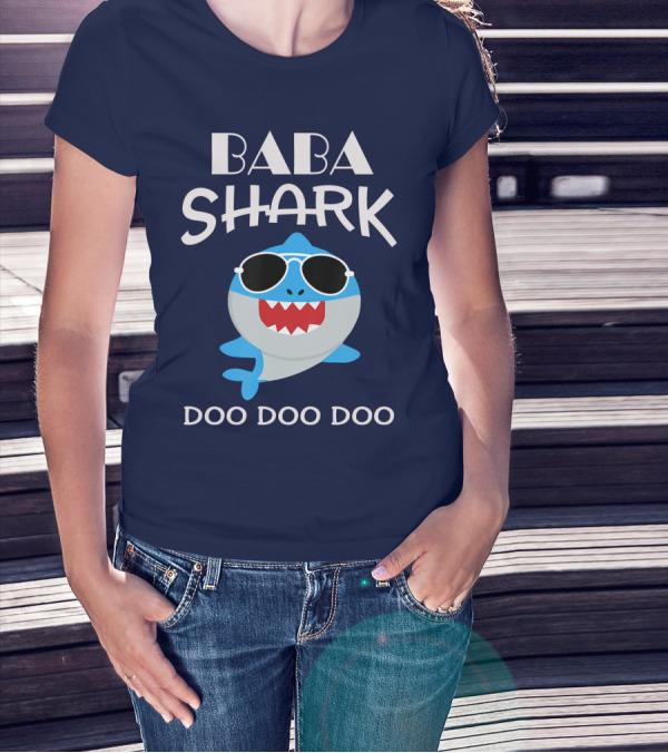 Baba Shark Doo Doo Doo Sunglasses Fun T-Shirt