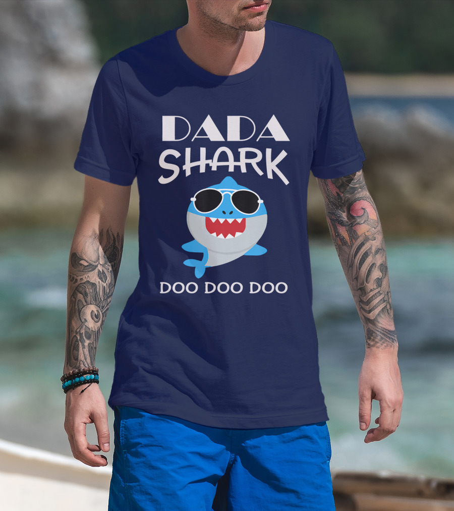 Dada Shark Doo Doo Doo Sunglasses Fun T-Shirt