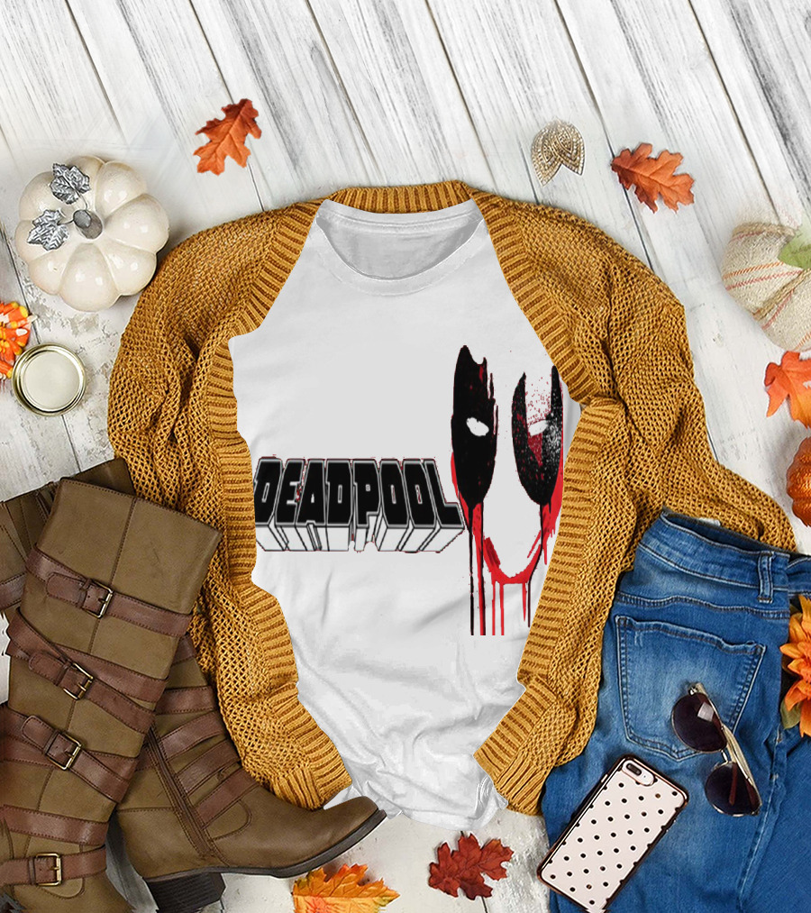 Deadpool Marvel Dripping Mask T-Shirt