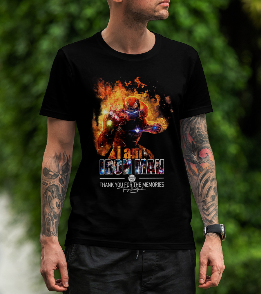 I Am Iron Man Avengers Thank You For The Memories T-Shirt