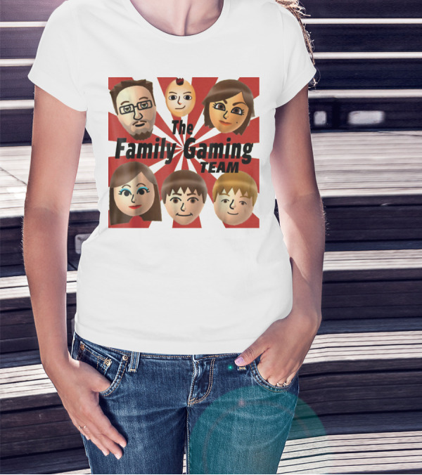 Family Gaming Team Characters With Text Burst T-Shirt