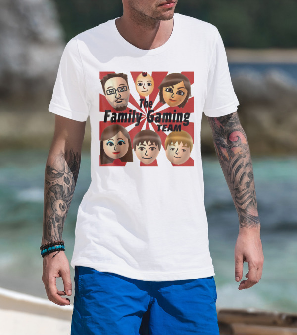Family Gaming Team Characters With Text Burst T-Shirt