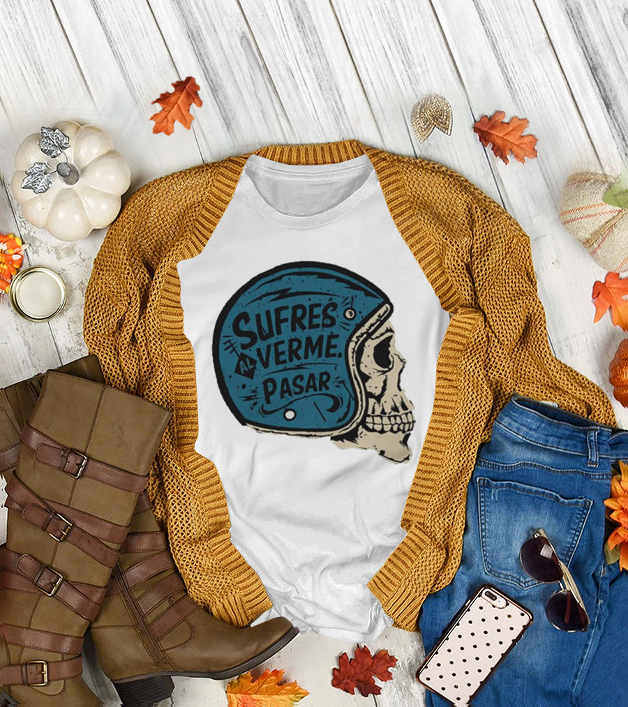 Sufres al Verme Pasar Skull Helmet Cartoon Character T-Shirt